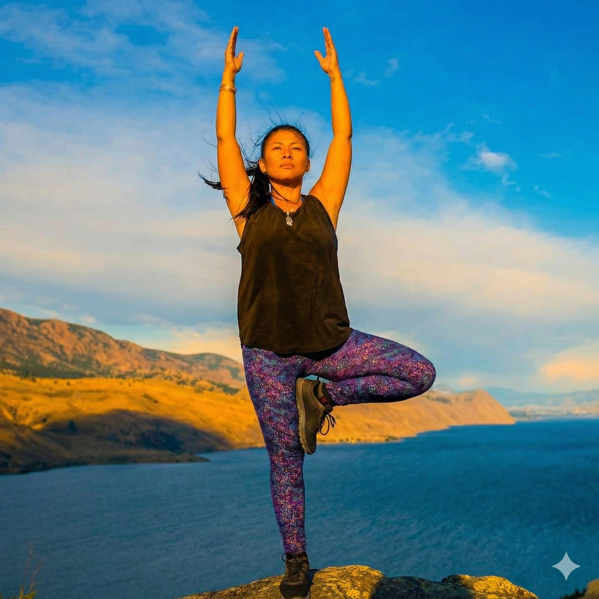 Rose Cortez teaching yoga
